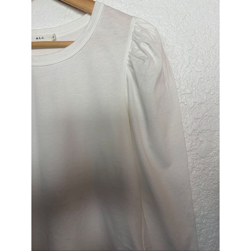A.L.C. Karlie Tee Long Puff Sleeve Top White Size M - Picture 6 of 12
